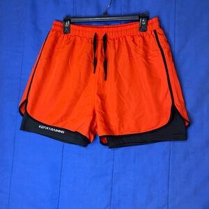Men’s Red 2-in-1 Athletic Shorts